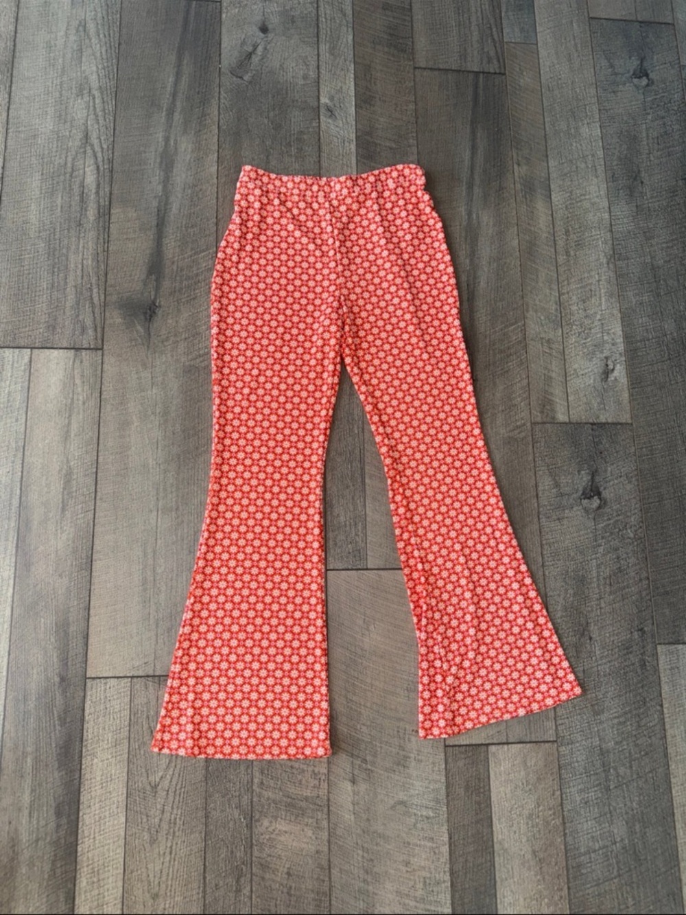 Wild Fable Retro Orange Flower Pants (M)